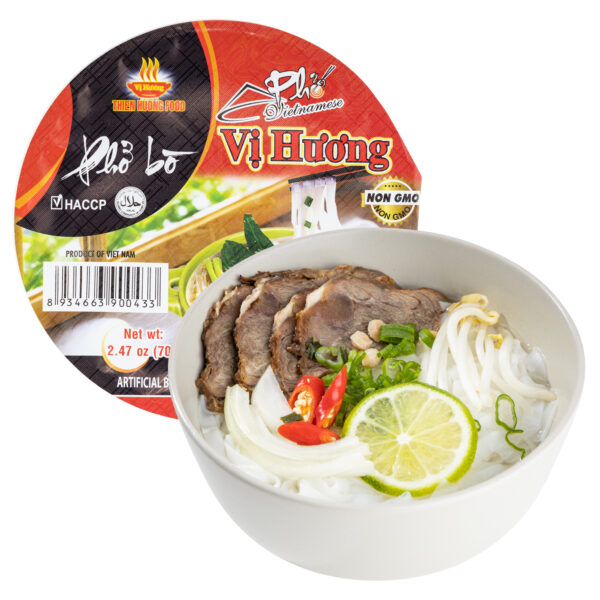 Vi Huong instant pho noodles bowl beef flavor