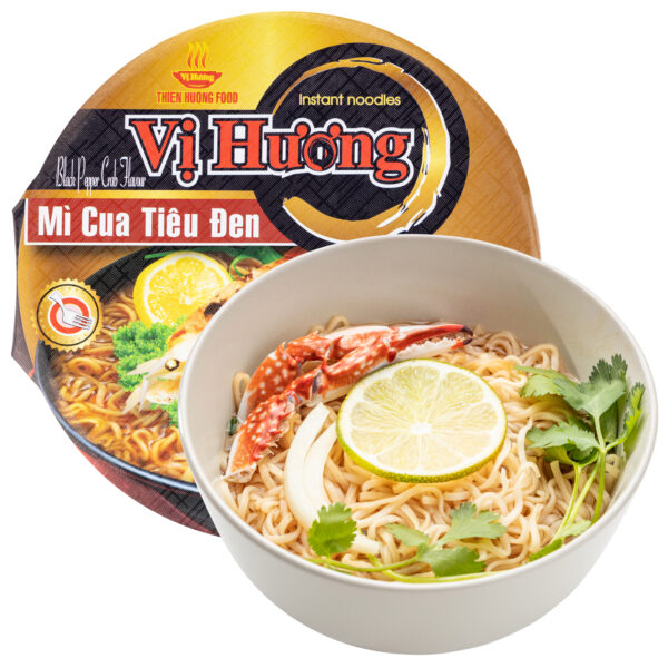 Vi Huong instant noodles bowl black pepper crab flavor